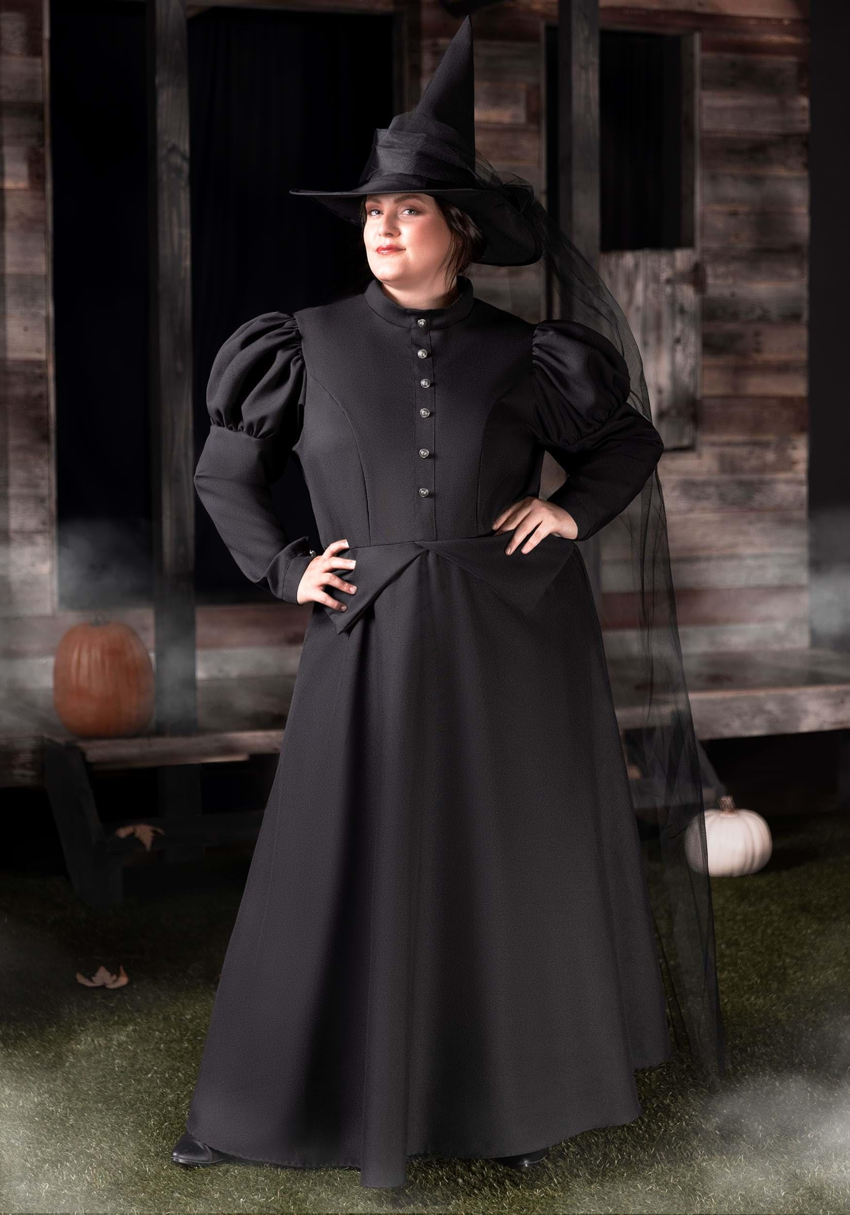 Premium Plus Size Wicked Witch Costume for Women - Elegant Halloween & Cosplay Dress with Cape & Hat | Perfect for Halloween Parties, Themed Events & Witch Character Costuming