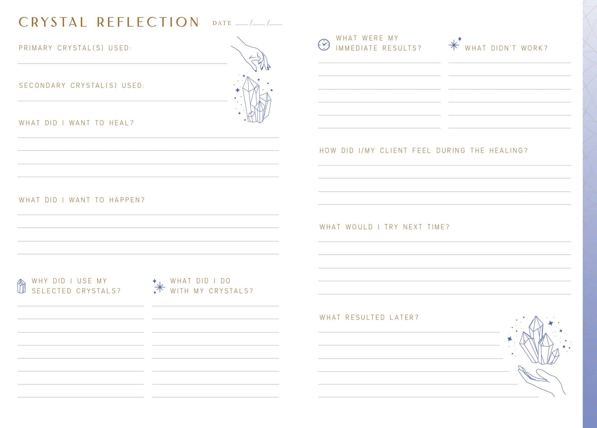 Crystal Healing Journal for Self-Care & Reflection - Meditation & Wellness