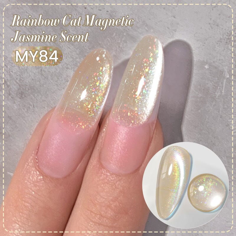 Magnetic Gel Nail Polish - Water Light Cat MY84 Jasmine Scented 10ml UV LED Soak Off Nail Art Polish for Salon & Home Manicure