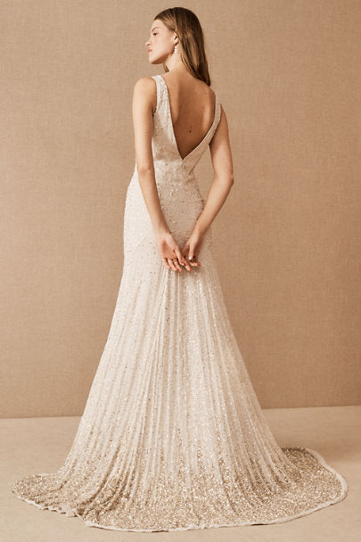 BHLDN Kayla Gown - Elegant Wedding Dress with Lace Details & Flowy Silhouette | Perfect for Bridal Ceremonies, Vow Renewals & Formal Events