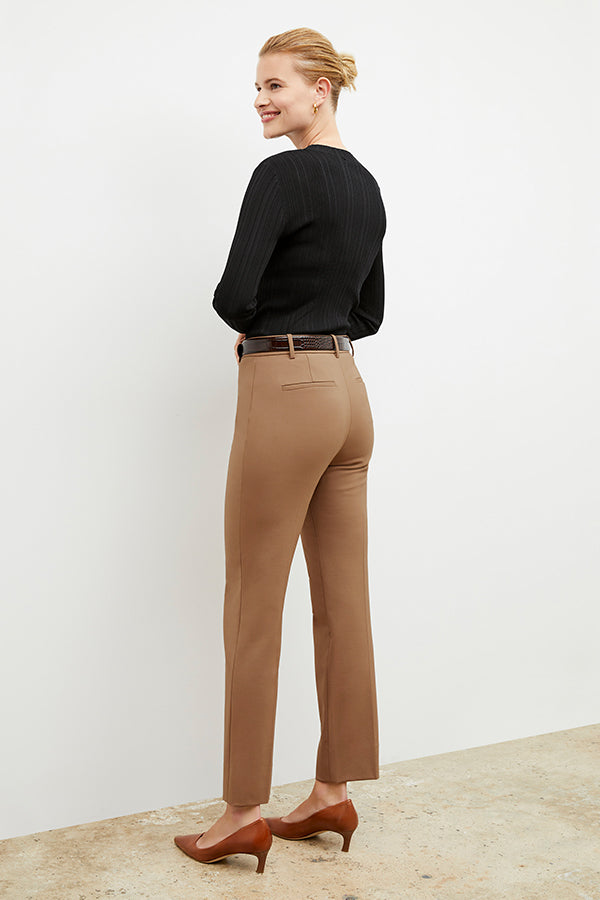Smith Straight Trouser Washable Wool Twill Pants for Men - Comfortable Office & Business Casual Wear in Camel Color