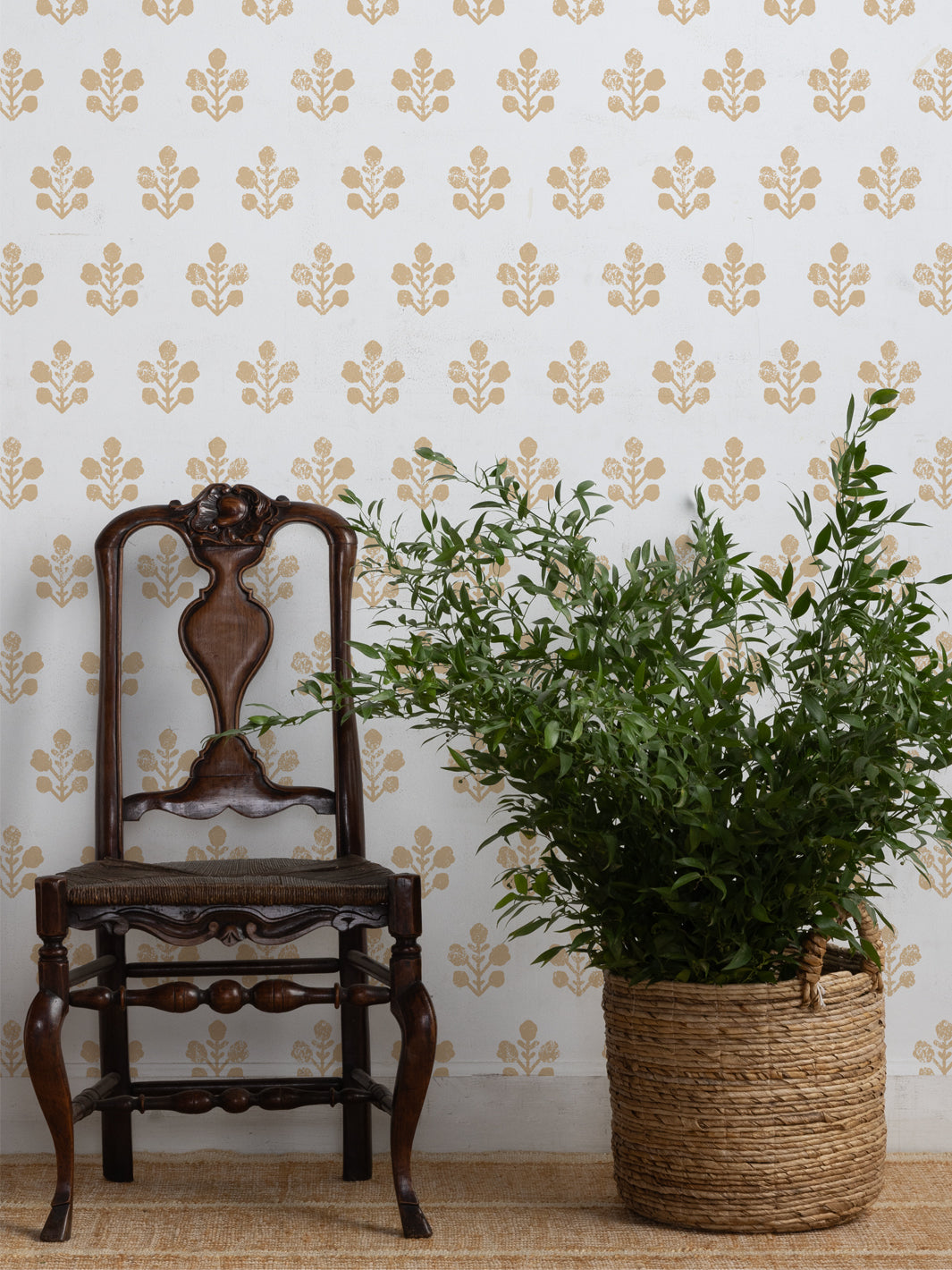 Ensley Large White Ground Wallpaper by Sugar Paper - Honeycomb Pattern Peel and Stick Wallpaper for Living Room, Bedroom, or Nursery Decor