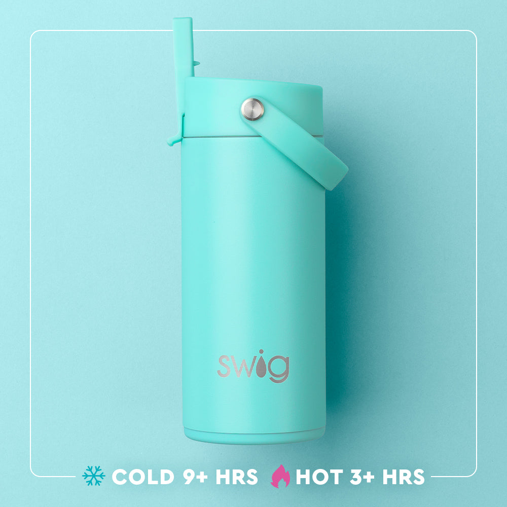 Aqua Flip + Sip Slim Tumbler 12oz - Insulated Stainless Steel Water Bottle with Leak-Proof Lid | Perfect for Gym, Office & Outdoor Activities