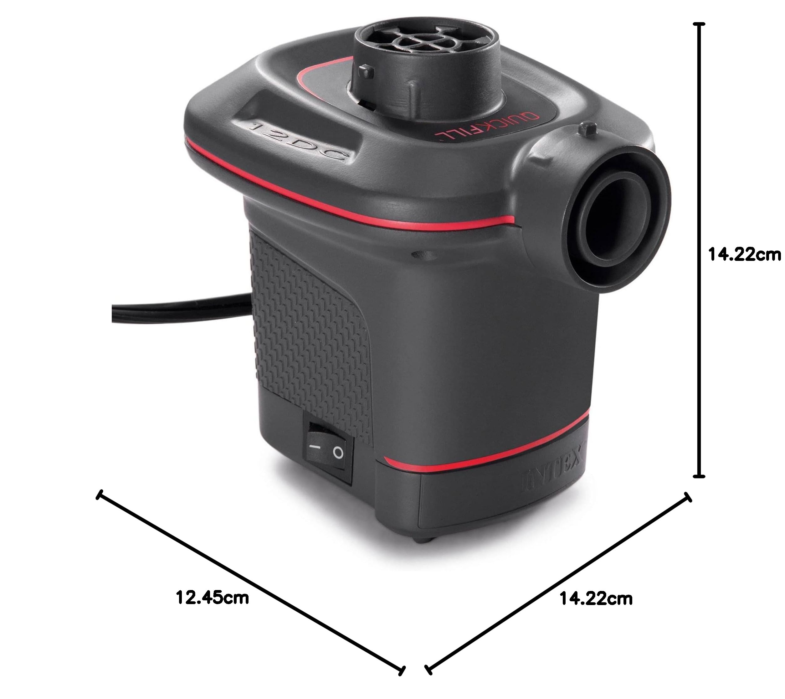 Intex Quick-Fill DC Electric Air Pump - High Power 21.2 CFM Airflow for Inflatable Pools, Air Mattresses & Water Toys | Fast Inflation for Camping, Beach & Backyard Use