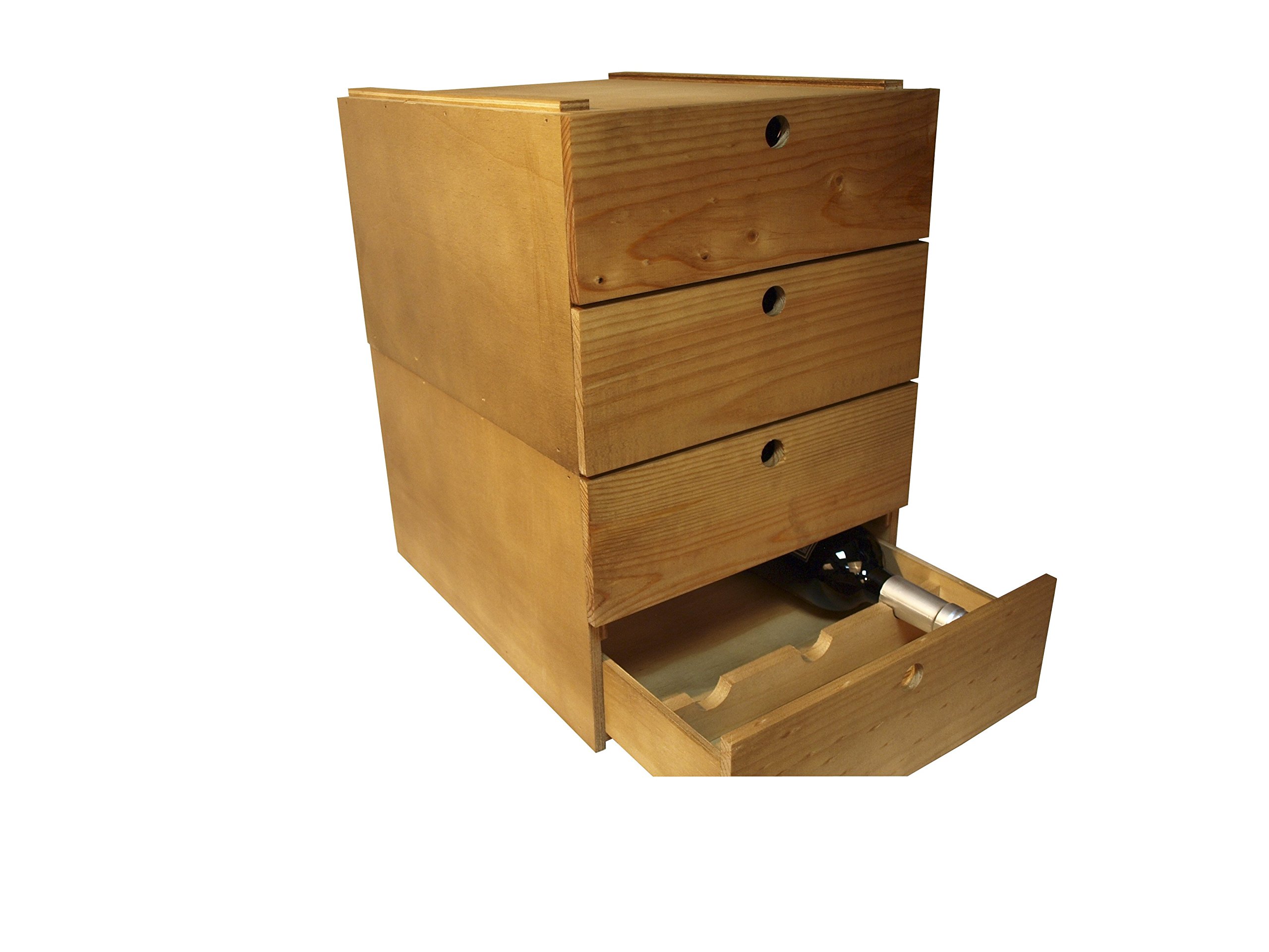 6 Bottle Wood Wine Box - Light Oak Storage Case for Wine Gifts, Collectibles & Home Decor - Perfect for Weddings, Anniversaries & Special Occasions