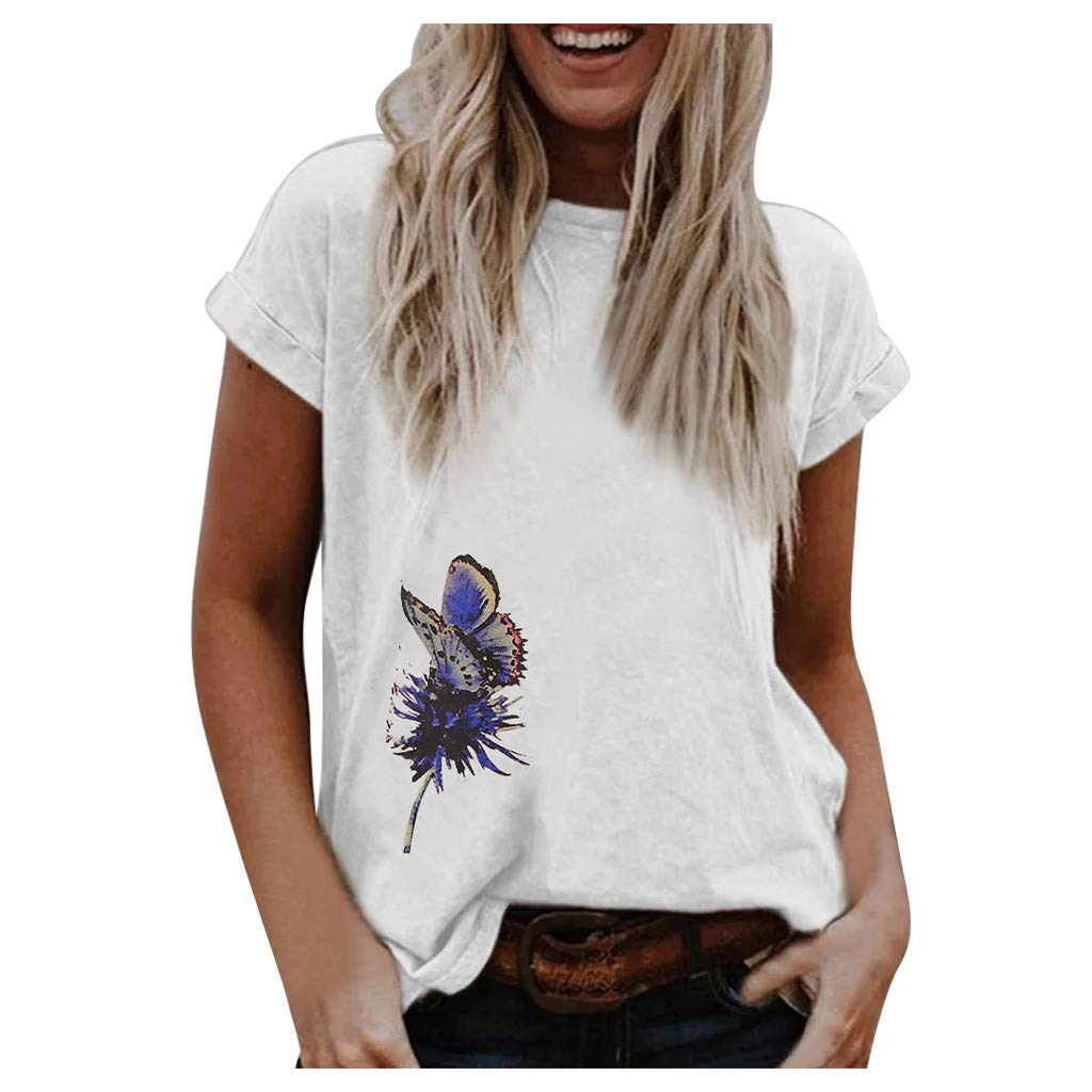 Butterfly Print Women's Crew Neck Casual Tank Top - Sexy Summer Crop Top for Women | Perfect for Beach, Party & Everyday Wear