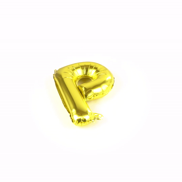 Balloonify Gold Mylar Letter P Balloon - 16 Inch Large Foil Alphabet Balloon for Birthday Party Decorations, Baby Showers & Graduation Celebrations (1 Count)