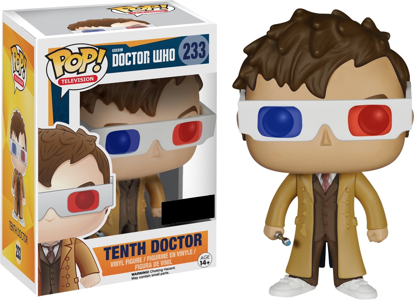 Funko Pop! TV: Tenth Doctor with 3D Glasses Vinyl Collectible Figure - Doctor Who Merchandise for Fans, Display & Gift Idea for Sci-Fi Lovers