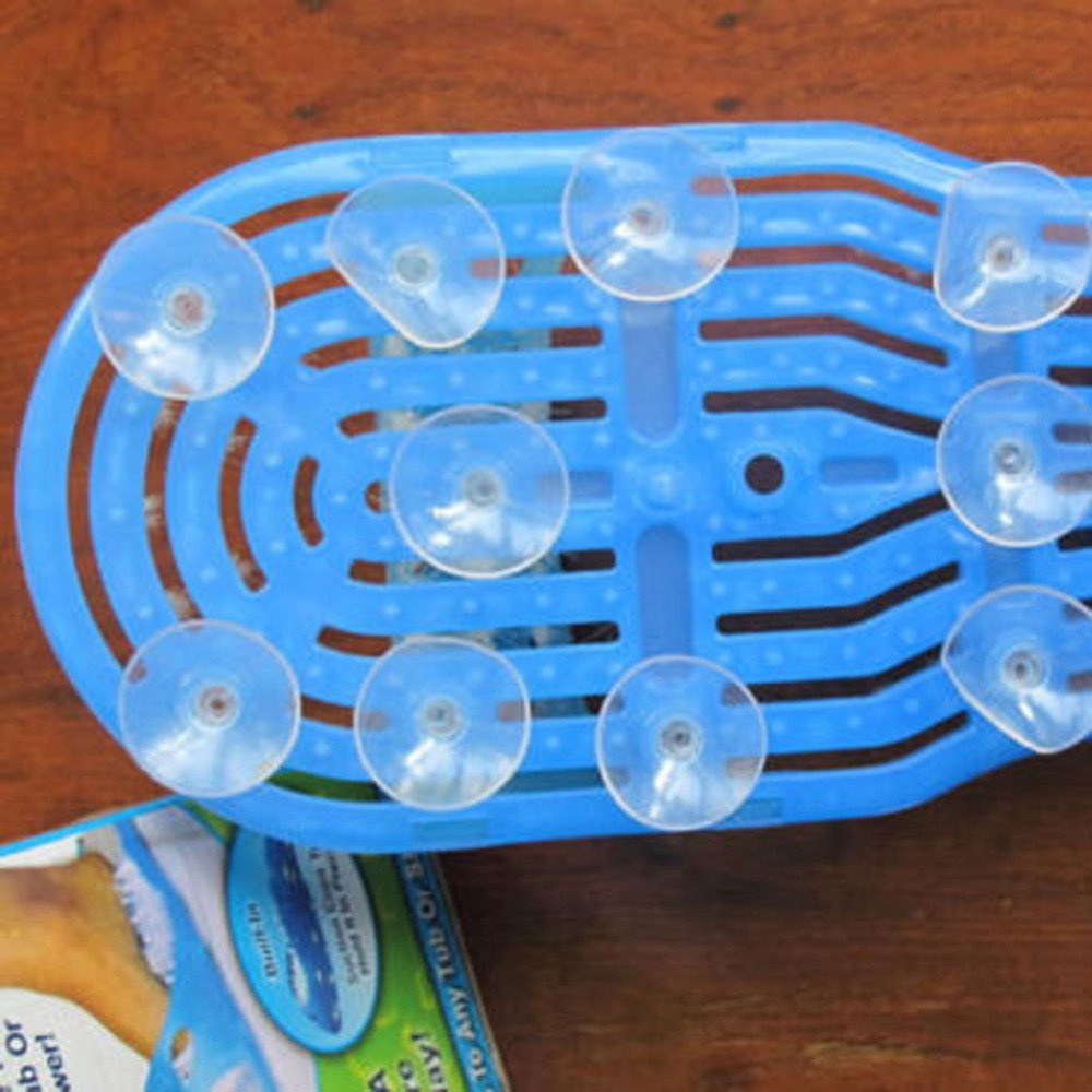 Xtore Foot Cleaning Shower Slippers with Suction Cups - Exfoliating Pumice Stone for Pedicure & Dead Skin Removal - Perfect for Bath, Spa & Home Foot Care (1 Pair)