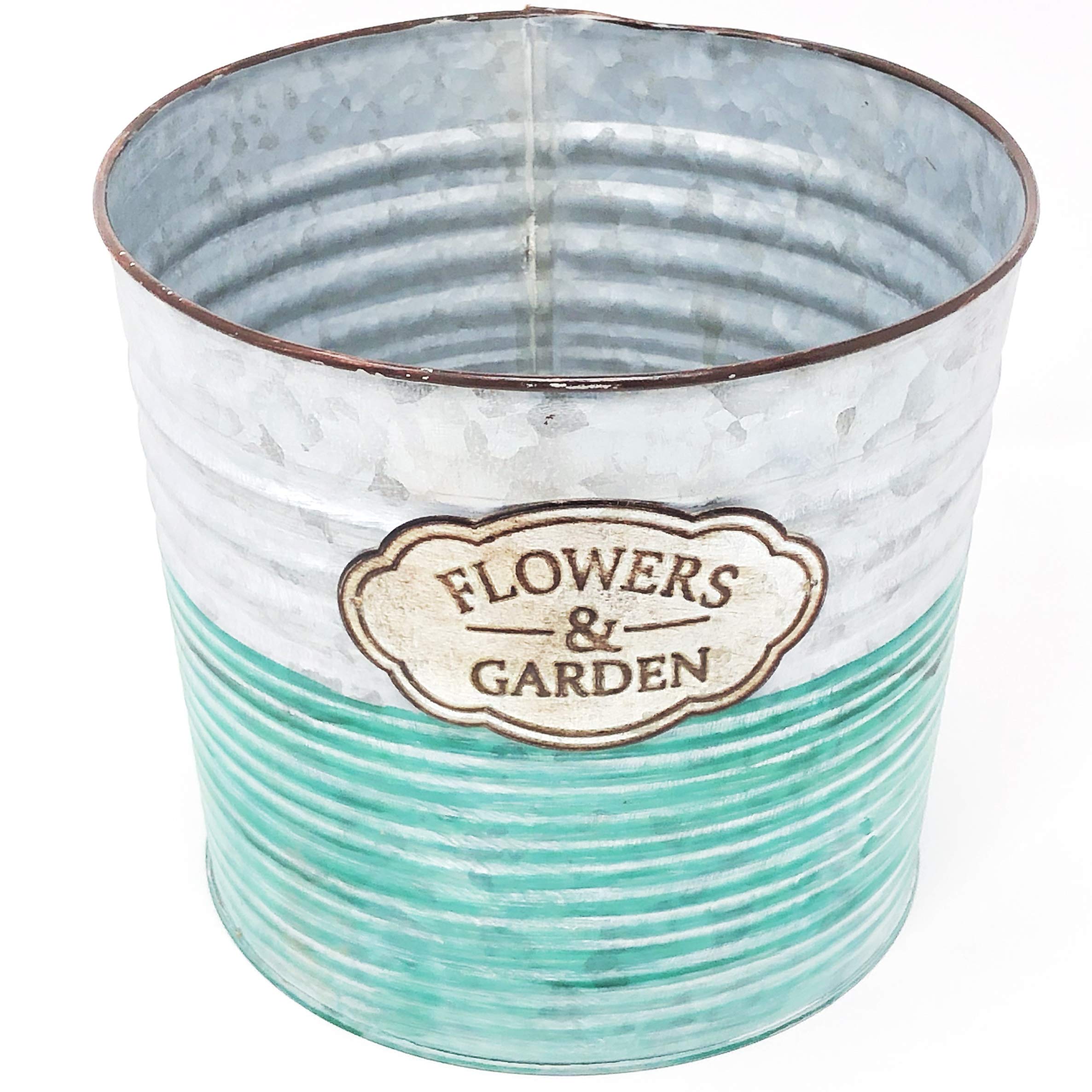Allgala 9-Inch Galvanized Planter Pot for Indoor & Outdoor Plants - Rust-Resistant Flower Pot for Home Garden, Patio, Balcony Decor | Perfect for Succulents, Herbs & Small Plants
