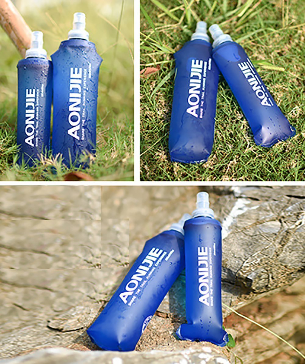 AONIJIE 2 Pack 500ml Collapsible Water Bottle for Running Hiking Cycling - Portable Hydration for Outdoor Sports