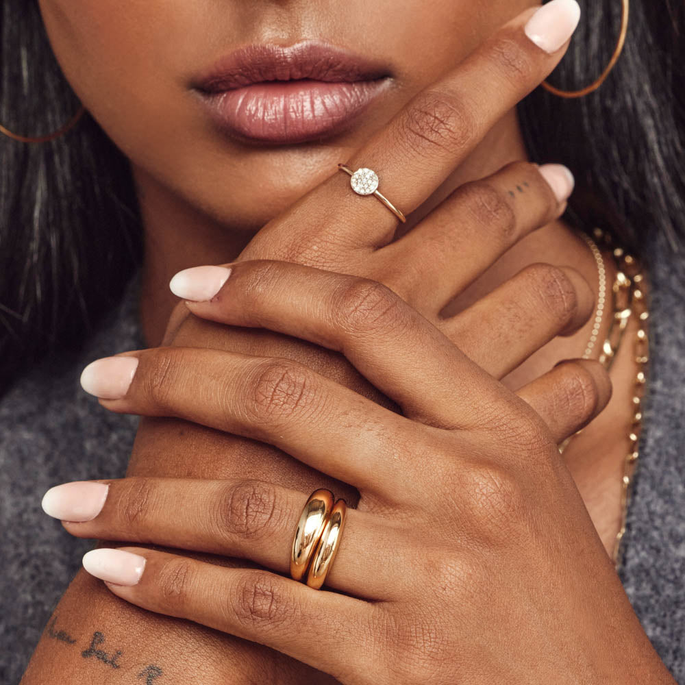 Elegant Gold Curve Dome Pinky Ring for Women - Perfect for Parties, Weddings & Everyday Fashion Accessories