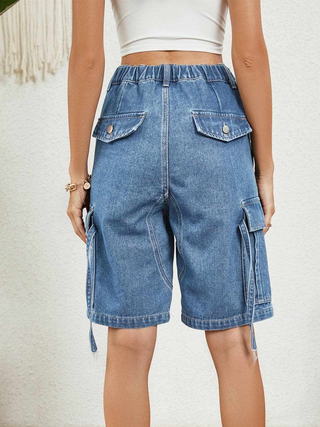 Stylish Women's High Waisted Buttoned Denim Shorts with Pockets - Perfect for Summer Outfits, Beach Vacations & Casual Wear