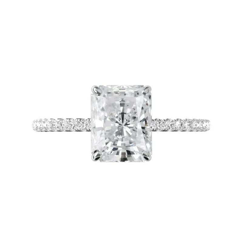 3 CT Radiant Cut Moissanite Engagement Ring - Vintage Inspired Wedding Band with 4-Prong Solitaire Setting in Sterling Silver - Perfect for Anniversaries, Proposals & Romantic Gifts for Her - Ideal for Bridal Jewelry, Special Occasions & Everyday Elegance