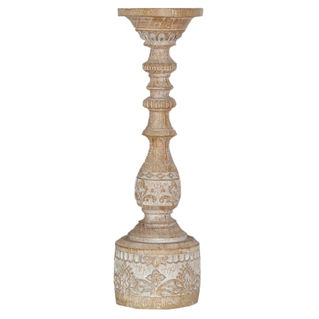 Vintage Carved Beige Candle Holder - Elegant Tabletop Centerpiece for Home Decor, Housewarming & Wedding Gifts | Perfect for Dining Tables, Mantels & Romantic Ambiance