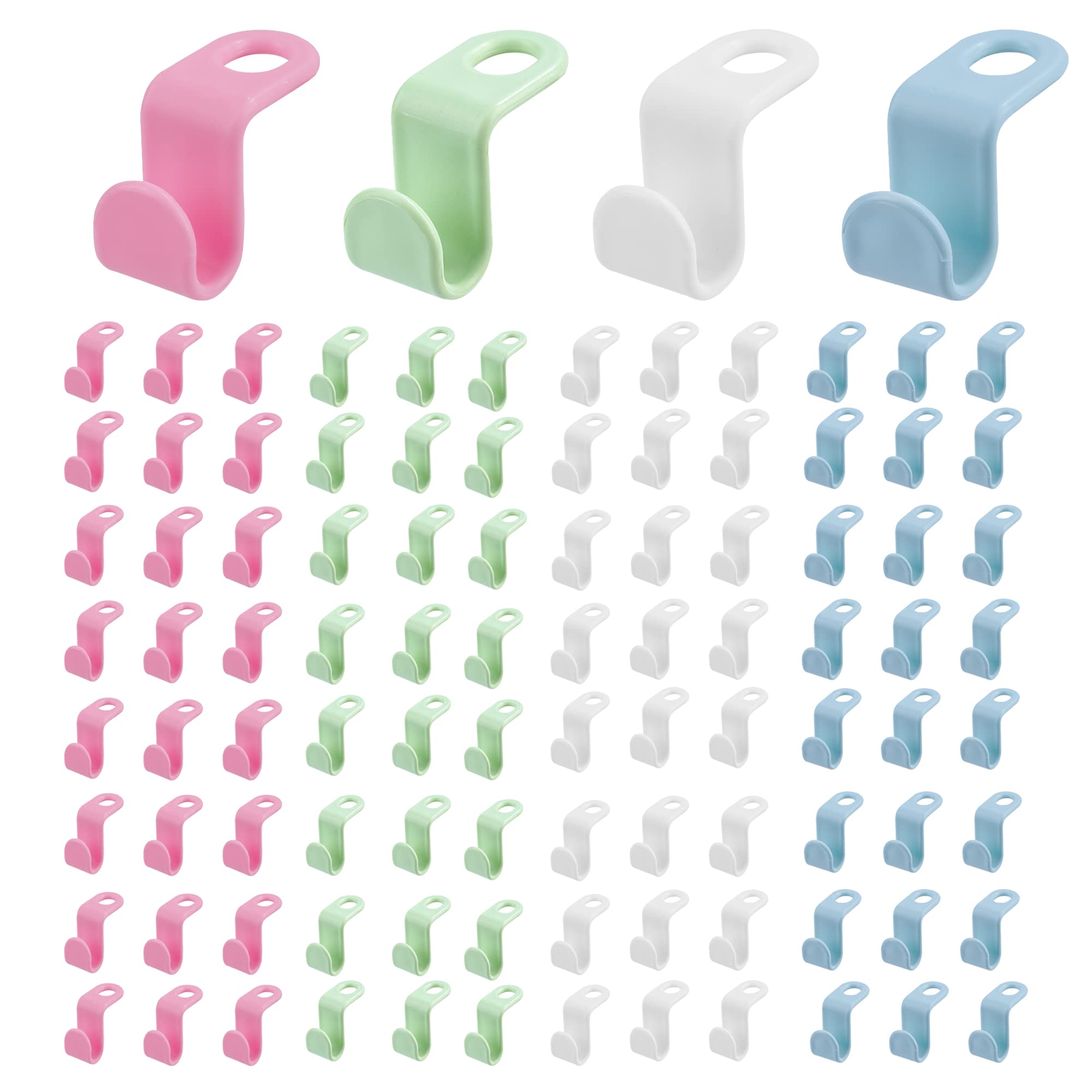 100PCS Colorful Clothes Hanger Connector Hooks - Space Saving Closet Organizer for Wardrobe, Closet & Laundry Room - Smart Hanger Organizer for Maximizing Storage Space (Multi-Colored) - Perfect for Small Closets, Dorm Rooms & Apartment Organization