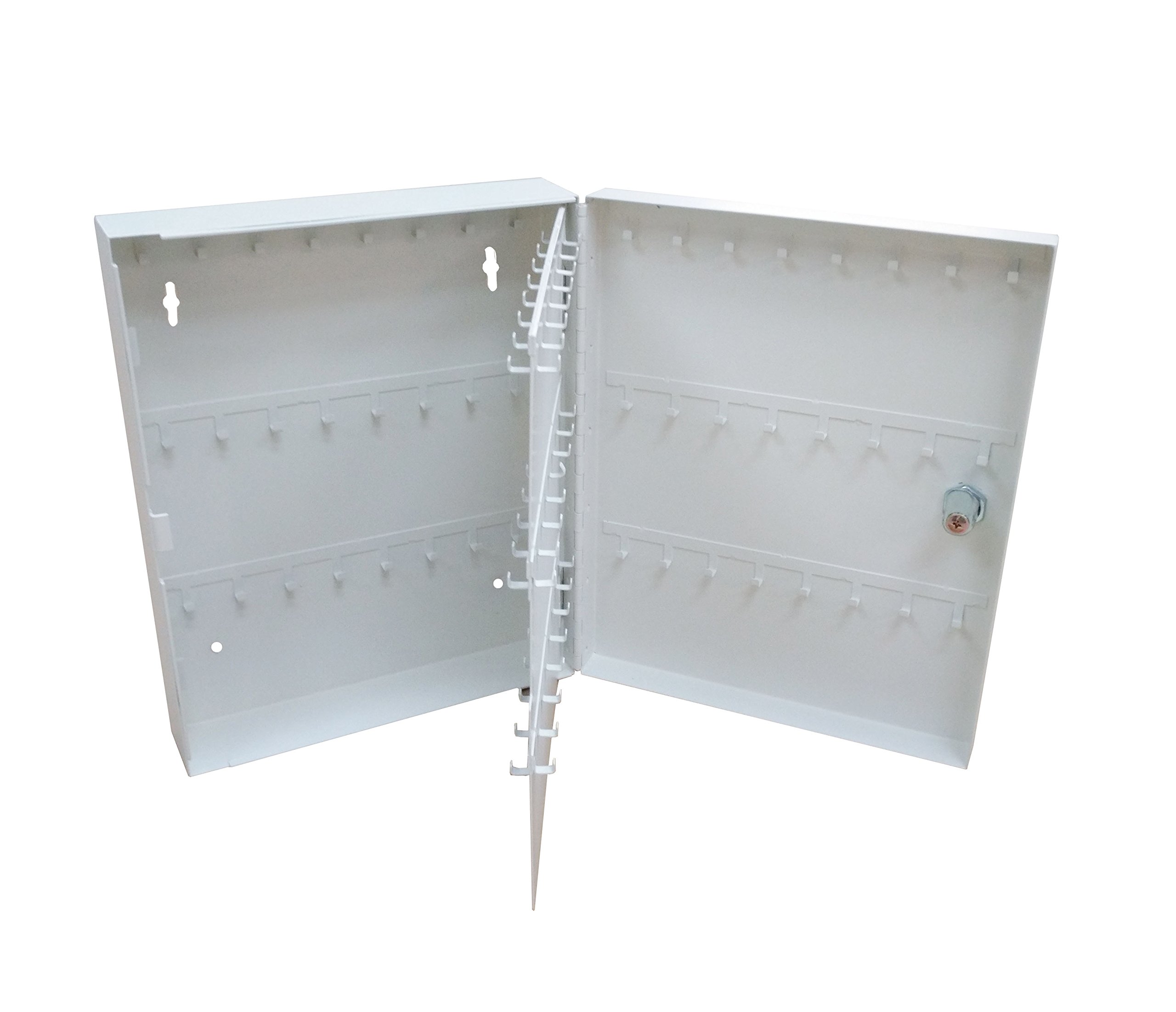 FixtureDisplays Secure Steel Key Storage Cabinet - 90 Key Capacity, Gray Wall-Mounted Lock Box for Garage & Home Organization - Durable Key Organizer with Lock for Security - Perfect for Keys, Tools & Small Items Storage