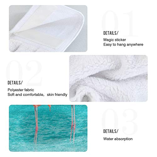 2 Pack Flamingo Hand Towels - Soft Absorbent Kitchen & Bath Towels for Bathroom, Beach, Laundry Room - Cute Summer Beach Decor, Farmhouse Gift Idea, Perfect for Coastal Themed Homes & Vacation Rentals