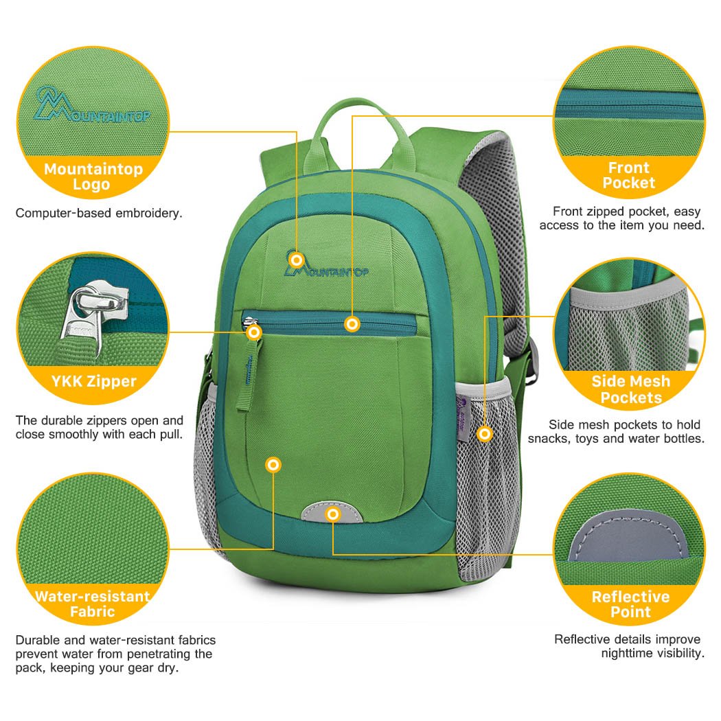 MOUNTAINTOP Kids Toddler Backpack for Boys & Girls - Durable Preschool & Kindergarten School Bag - Perfect for Daycare, Travel & Outdoor Adventures
