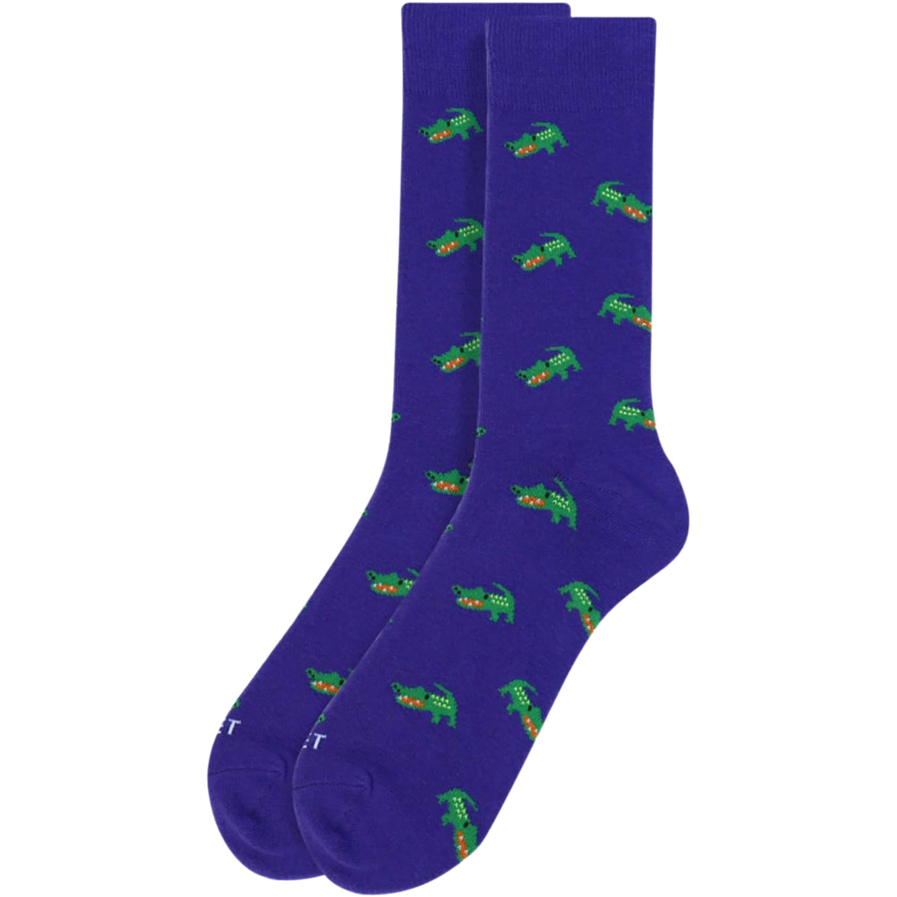 Premium Men's Mini Crocodile Pattern Novelty Socks - Stylish Plum Green Crew Socks for Casual Wear, Gifts & Everyday Comfort