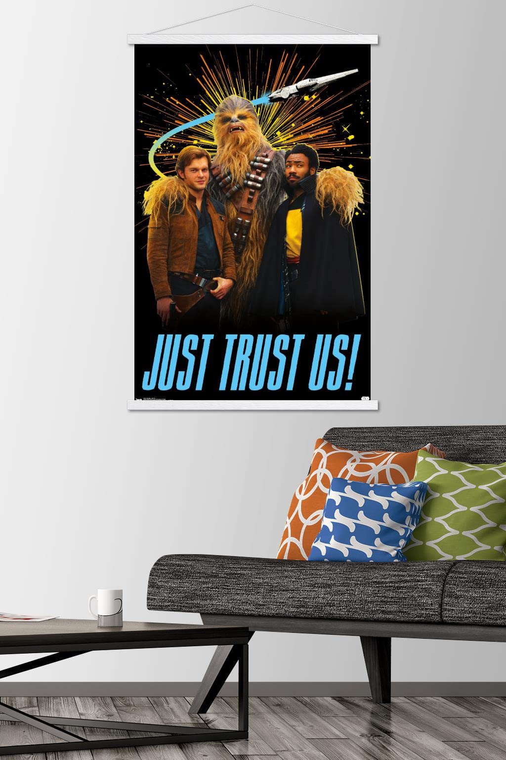 Star Wars: Solo - Trust Us Wall Poster 22.375x34 Inches - Premium Movie Poster Print with White Hanger - Perfect for Bedroom, Game Room & Office Decor
