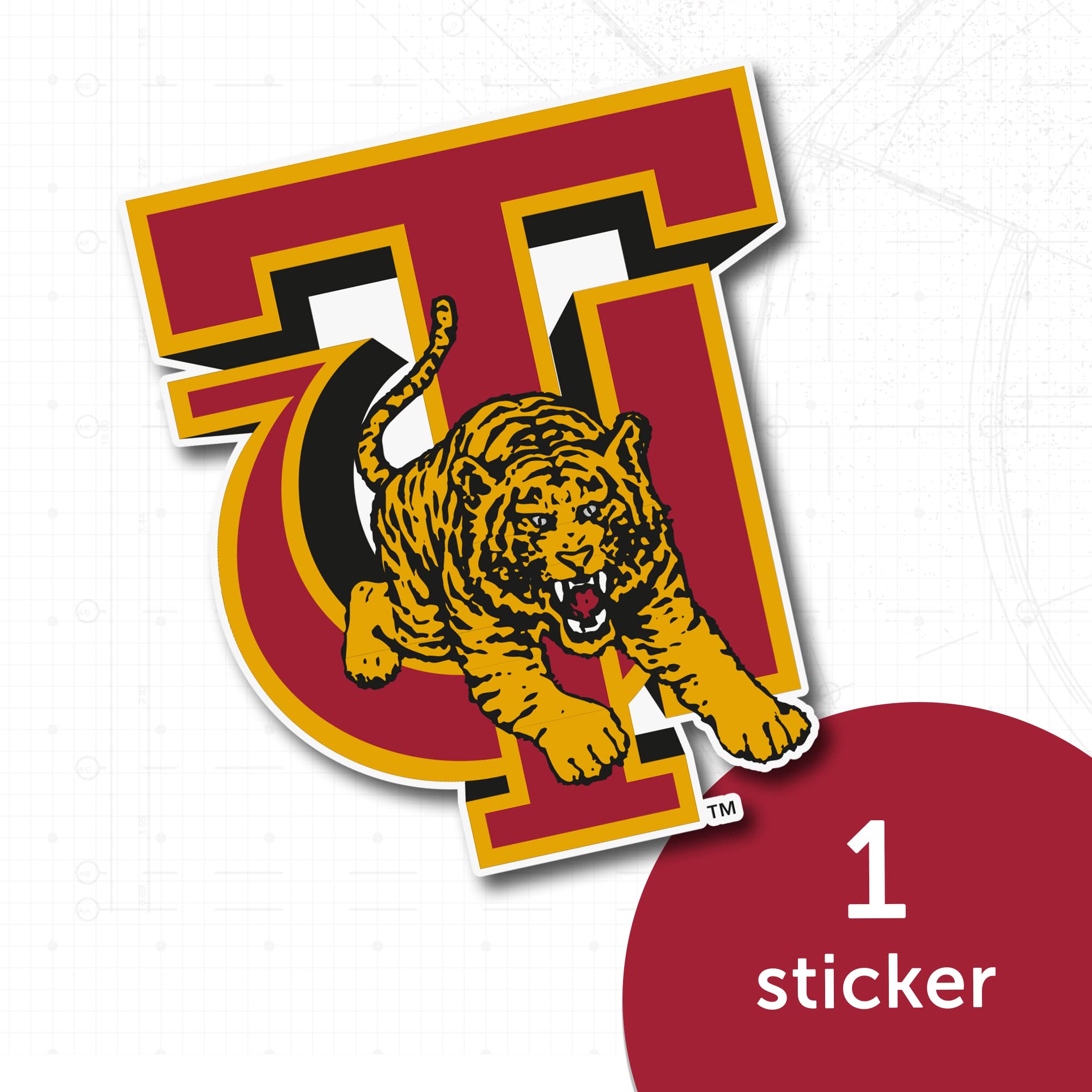 Tuskegee University Golden Tigers Vinyl Decal Sticker - Desert Cactus Design for Laptop, Water Bottle, Car & Scrapbook - Perfect for School Pride, College Dorm Decor & Alumni Gifts