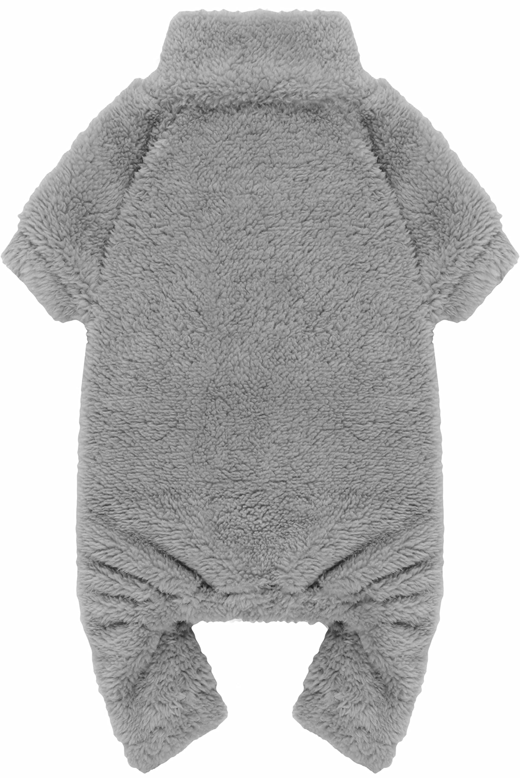 Cozy Fuzzy Dog Pajamas with Turtleneck - Warm Soft Lightweight Dog Sweater for Small Dogs (Grey, S/M) - Perfect for Winter Nights & Indoor Lounging