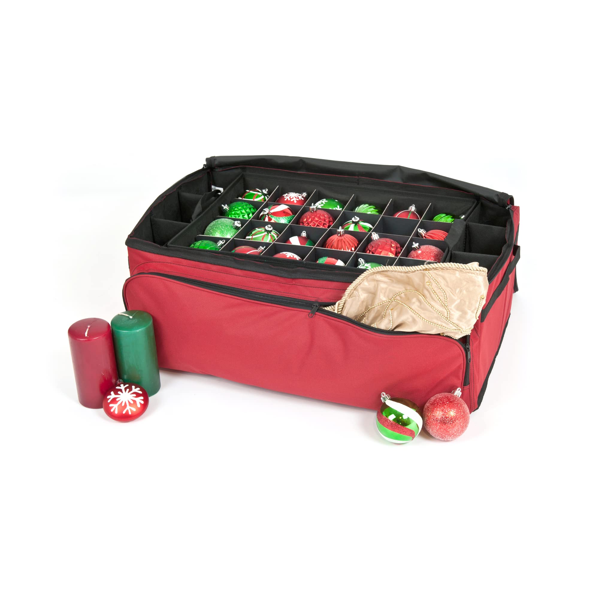 Northlight 3-Tray Christmas Ornament Storage Bag - Holds 72 Ornaments, Durable Holiday Decor Organizer for Tree Ornaments, Perfect for Christmas Decoration Storage & Organization