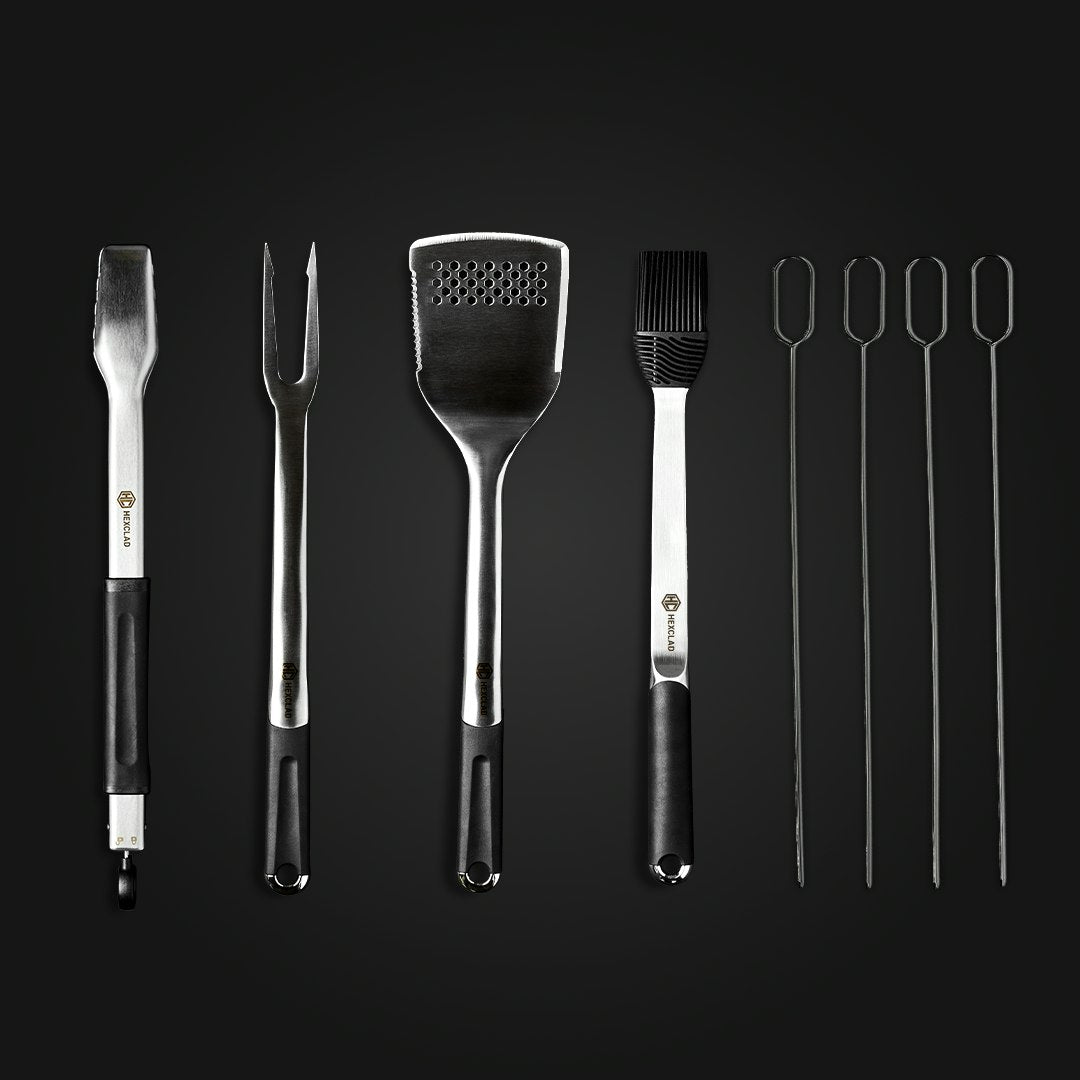 Premium BBQ Grill Tools Set - Stainless Steel Grilling Accessories with Heat-Resistant Handle for Outdoor Cooking, Backyard Parties & Camping