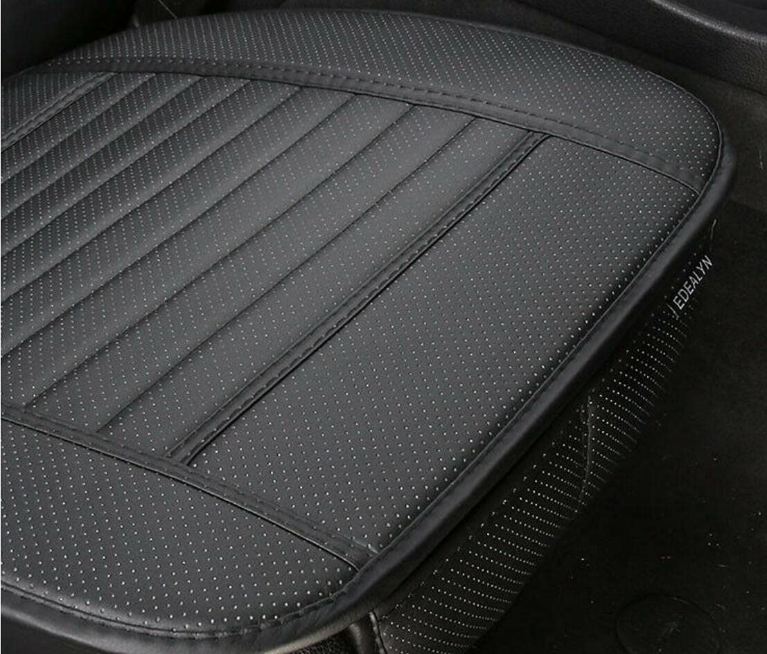 EEDEALYN Premium PU Leather Car Seat Cover - 4 Season Universal Fit Auto Interior Accessory for Comfort & Style (Black) - Perfect for Daily Commute & Road Trips