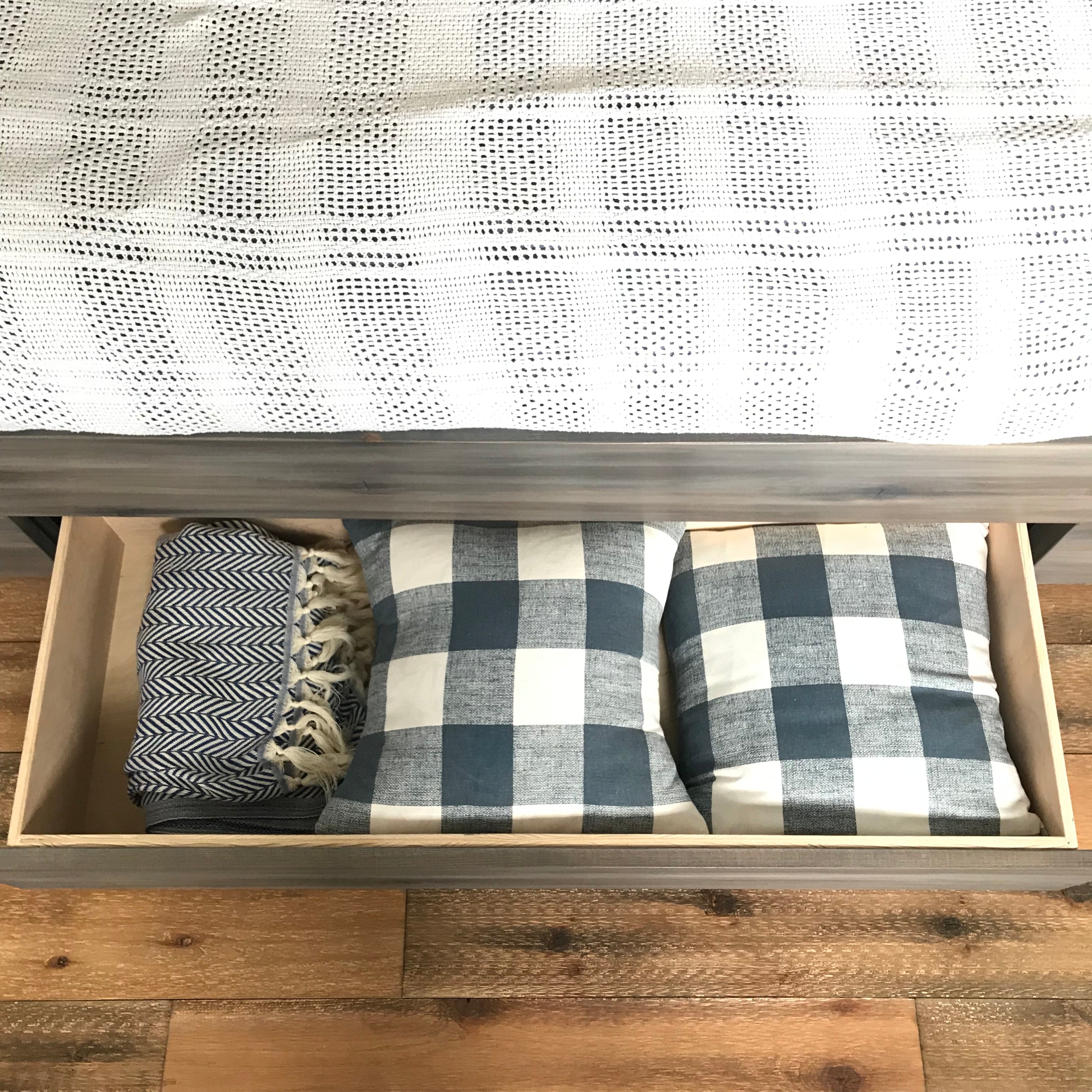 Space-Saving Side by Side Stow Platform Bed with Underbed Storage - Perfect for Small Apartments, Dorms & Guest Rooms