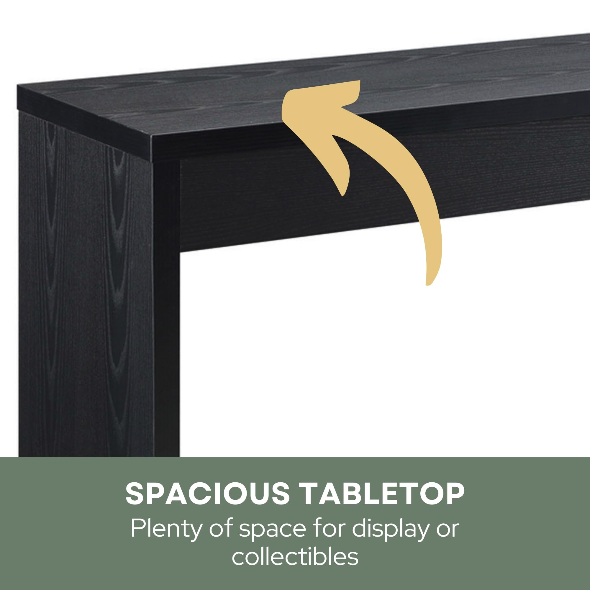 Convenience Concepts Northfield 48-Inch Console Table - Modern Sofa Table for Living Room, Contemporary Entryway Hall Table & Foyer Display Table in Black | Perfect for Home Decor, Small Space Furniture & Apartment Essentials