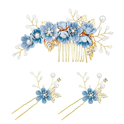 Vintage Rhinestone Bridal Hair Clips - Antique Wedding Hair Accessories for Women, Chinese Party Hair Bows (One Size) - Perfect for Weddings, Prom, Parties & Special Occasions