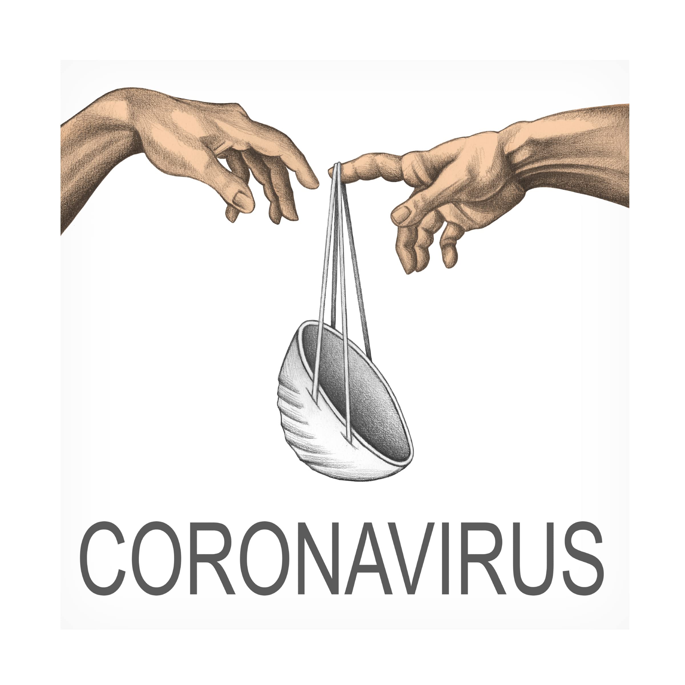 Ben Heine 'Coronavirus' Modern Abstract Canvas Wall Art Print - Home & Office Decor Painting for Living Room, Bedroom, Workspace - Ideal for Contemporary Interior Design & Artistic Wall Display