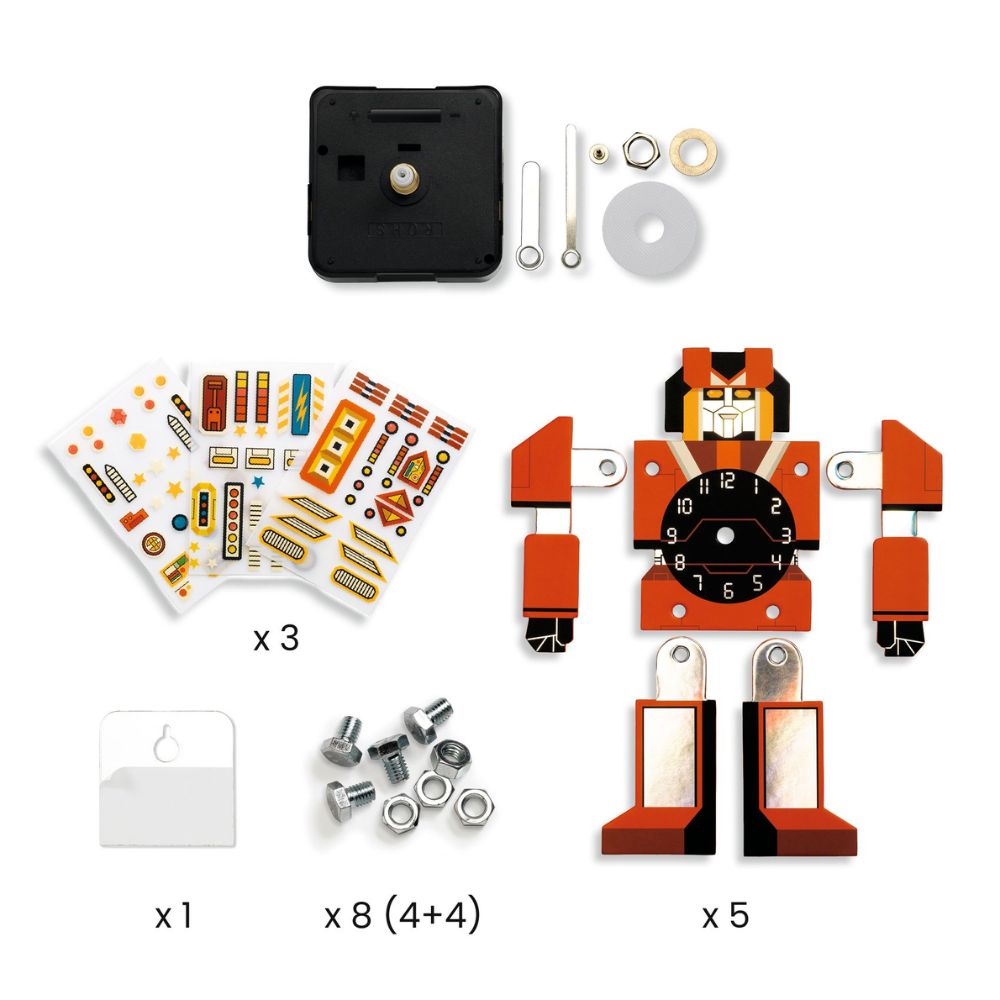DIY Djeco Make Your Own Clock Kit - Creative Robotime Craft for Kids & Adults - Perfect for Home Decor, Classroom Projects & Gift Giving