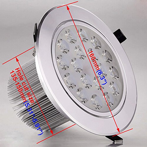 18W LED Ceiling Spot Light Fixture with Frosted Glass - Dimmable Recessed Lighting for Kitchen, Living Room & Cabinet (Warm White/Cool White) - Perfect for Home, Office & Commercial Spaces