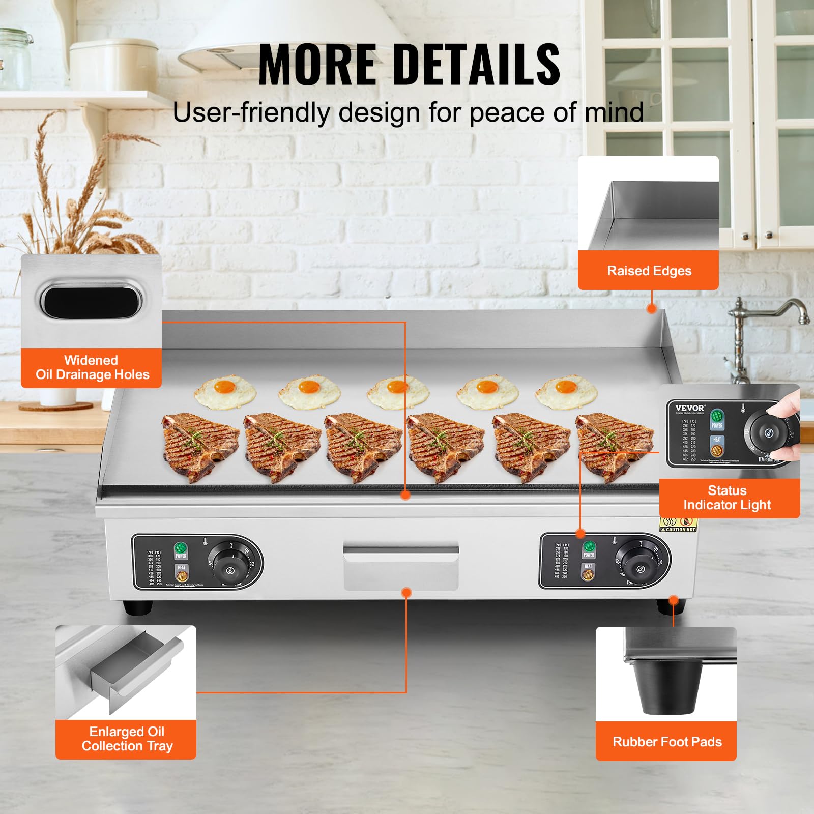 VEVOR 4400W Commercial Electric Griddle, 29