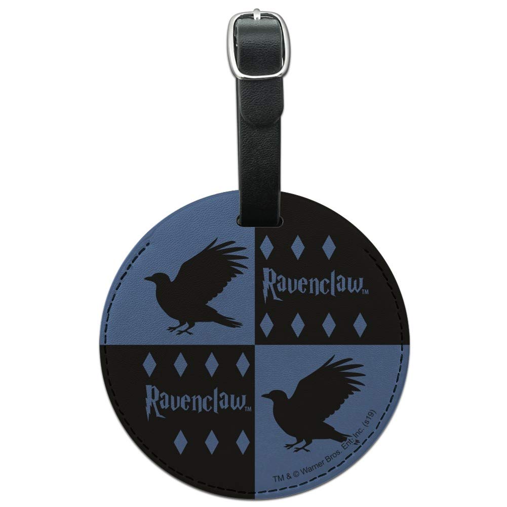 Harry Potter Ravenclaw Round Leather Luggage Tag - Stylish Carry-On ID Tag for Travel Bags - Perfect for Harry Potter Fans, Cosplay, and Wizarding World Themed Travel Accessories