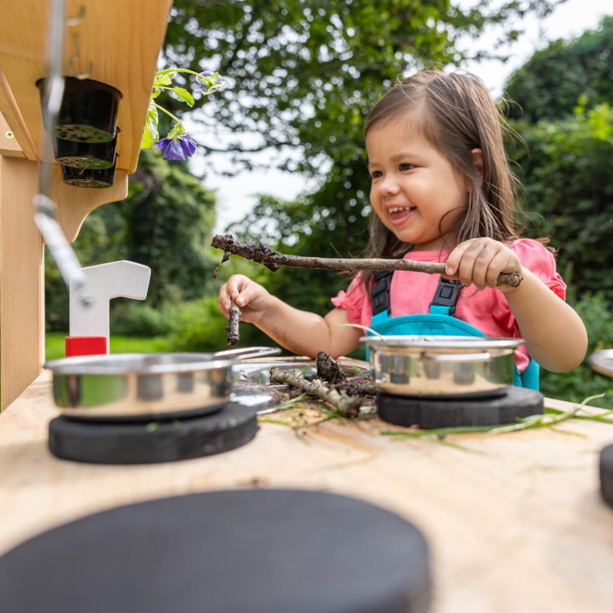 Marvellous Mud Kitchen Playhouse - Eco-Friendly Wooden Outdoor Pretend Kitchen Playset with Cooking Toys for Kids | Perfect for Backyard, Garden & Outdoor Role Play Fun