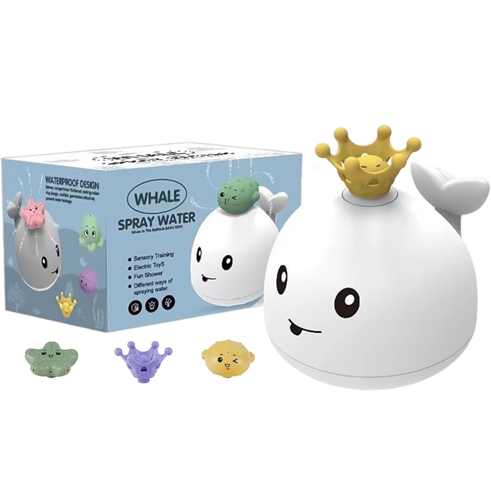Glow-in-the-Dark Whale Bath Toys for Toddlers 2-4 Years | LED Light Up Baby Pool & Bathtub Toys | Fun Sensory Bath Time Gift for Kids - Perfect for Birthday, Christmas, Easter Gifts & Nursery Decor