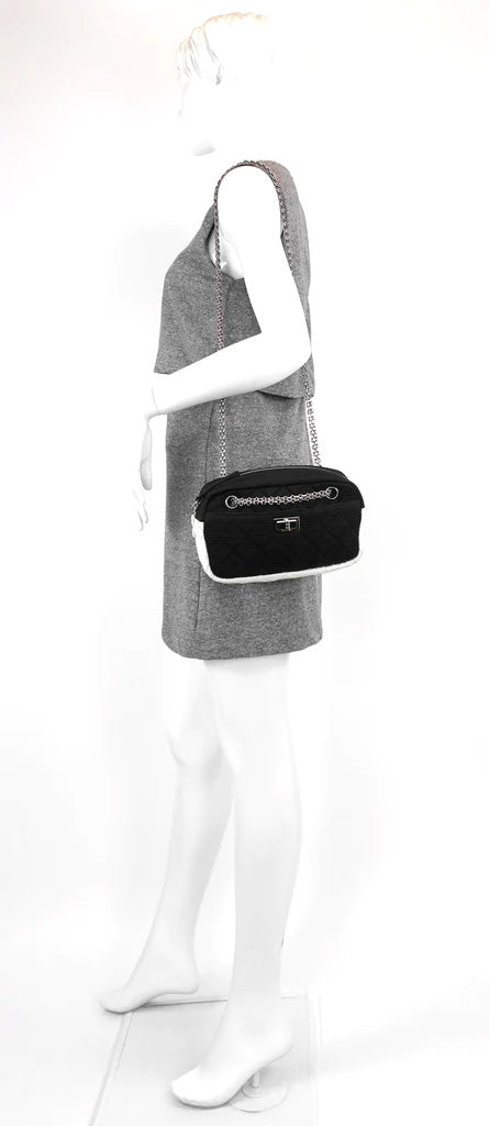 Chanel Reissue Small Black & Ivory Nylon Shoulder Bag for Women | Luxury Designer Crossbody Purse | Perfect for Evening Events, Date Nights & Fashion Outings