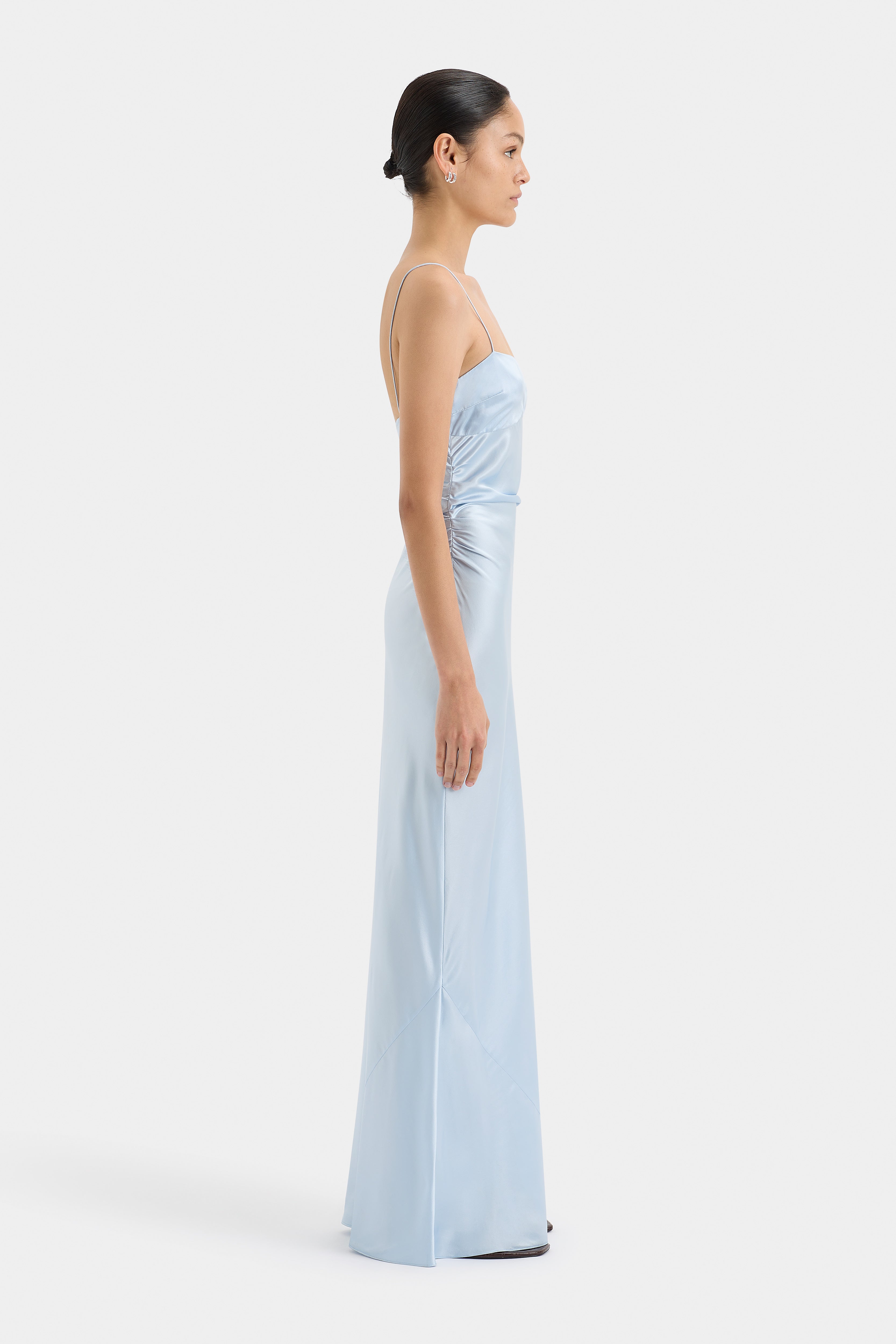 Lush Gathered Slip Dress for Women - Elegant Satin Nightgown & Loungewear - Perfect for Sleepwear, Bridal Shower, and Special Occasions