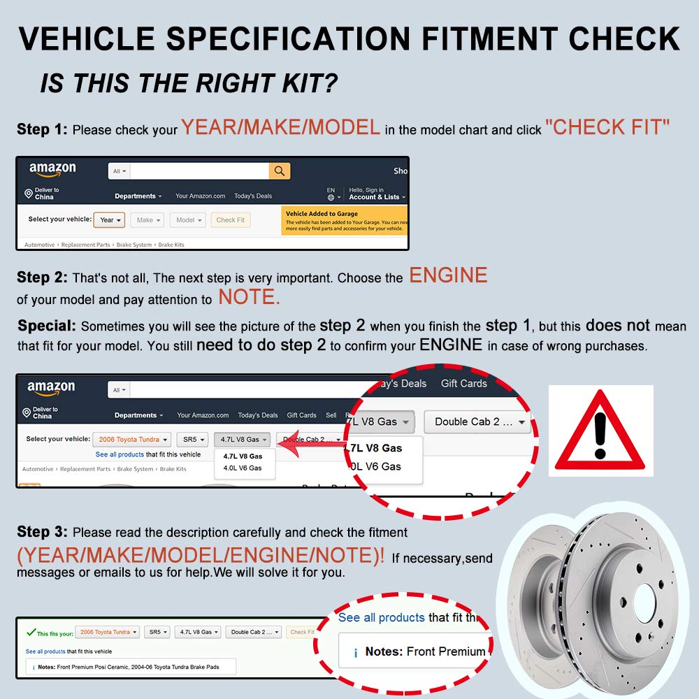 ECCPP Front Brake Kit - High Performance Rotors & Ceramic Brake Pads Compatible with 2002-2006 Mini Cooper | Smooth Stopping Power for City Driving & Mountain Roads
