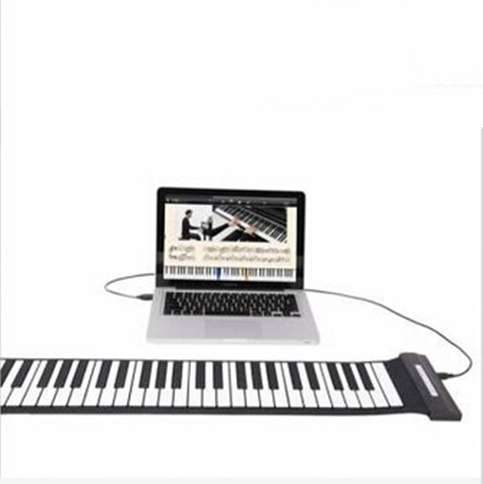 TSTS 61 Key Foldable USB MIDI Electronic Roll Up Piano - Portable Keyboard for Home, Travel & Music Practice