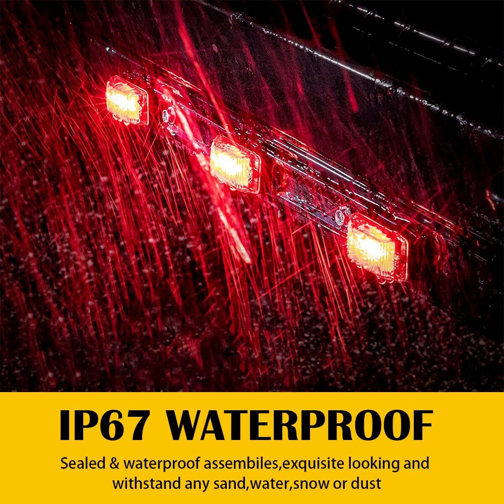 14.17 Inch Red LED Truck Trailer Light Bar with Stainless Steel Bracket - Waterproof & Durable for Semi Trucks, Trailers, RVs, ID Lights - Perfect for Night Driving & Road Safety