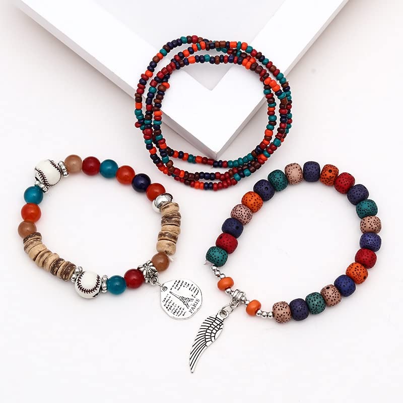 Yellow Beaded Chime Bracelet for Women & Girls - Stackable Stretch Layered Fashion Bracelet - Perfect Birthday Gift for Her - Ideal for Everyday Wear, Parties & Special Occasions