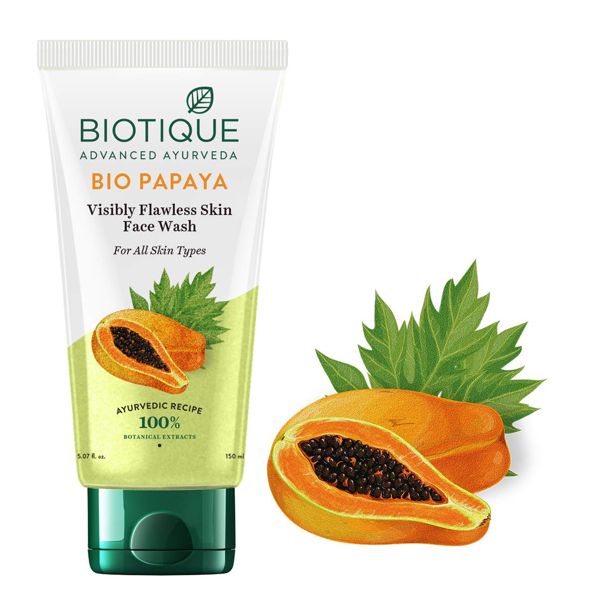 Biotique Bio Papaya & Neem Face Wash for All Skin Types - 150ml Each | Deep Cleansing, Purifying & Flawless Skin | Perfect for Daily Skincare Routine & Acne-Prone Skin