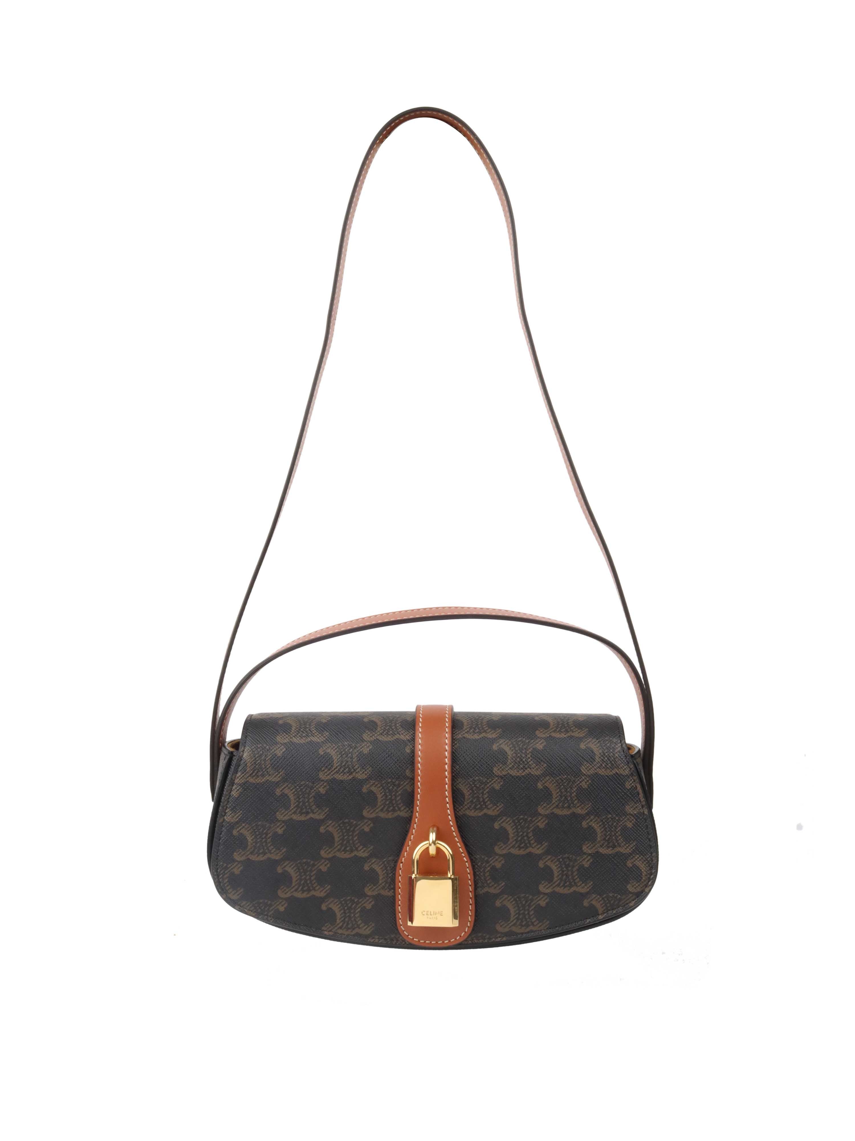 Celine Triomphe Canvas Clutch with Strap - Elegant Crossbody Bag for Women | Perfect for Evening Events, Parties & Date Nights