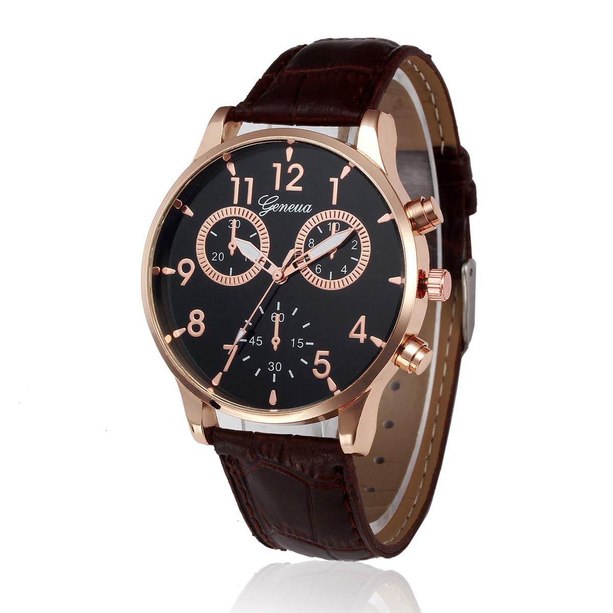 Stylish Retro Analog Quartz Watch for Men - Alloy Case with Genuine Leather Band - Perfect Gift for Boyfriend, Husband, Dad - Ideal for Date Nights, Business Meetings & Special Occasions