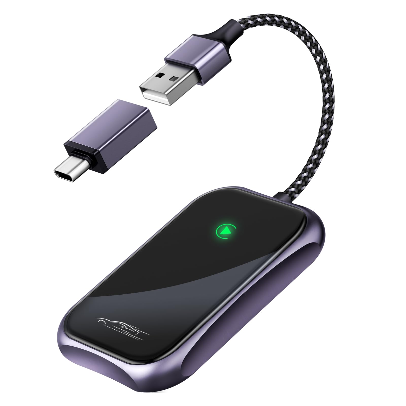 2024 Wireless CarPlay Adapter - Convert Wired to Wireless for iPhone | Plug & Play Apple CarPlay Dongle | Bluetooth Car Adapter for 2016+ Vehicles & iOS 10+ | Black | Perfect for Commuting & Road Trips